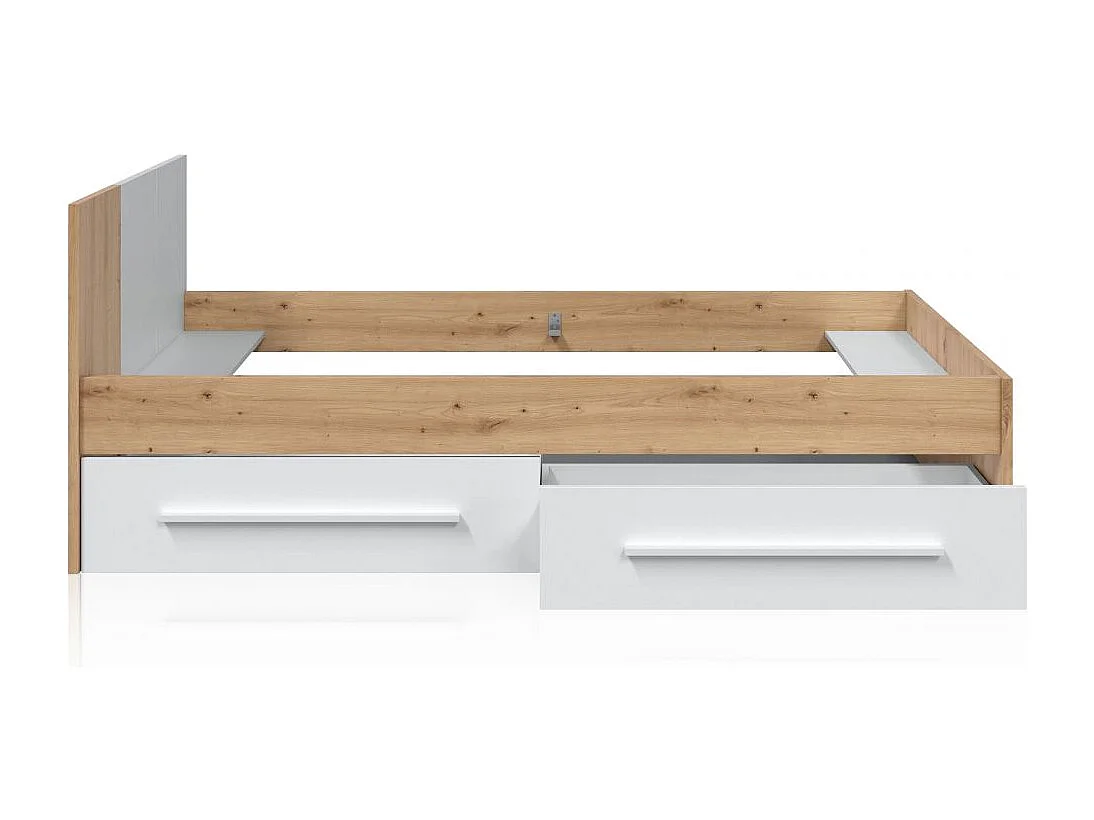 Cama Dess Blanco Artik (Blanco Mate) - Roble Nodi