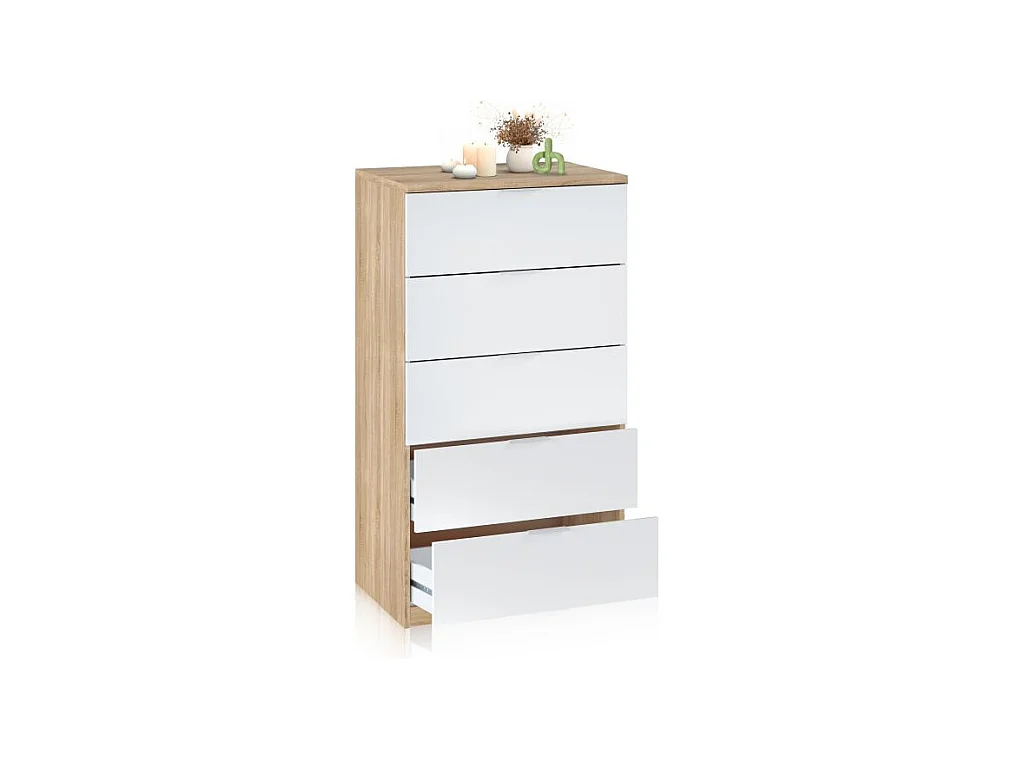 Cómoda Akari Blanco Artik (Blanco Mate) - Roble Canadian