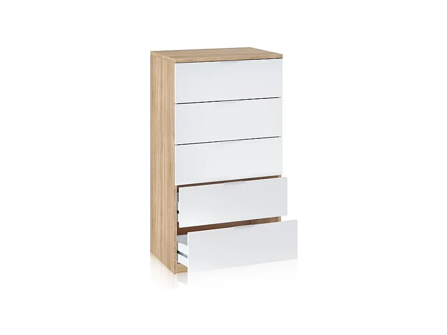 Cómoda Akari Blanco Artik (Blanco Mate) - Roble Canadian