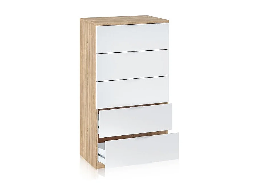 Cómoda Akari Blanco Artik (Blanco Mate) - Roble Canadian