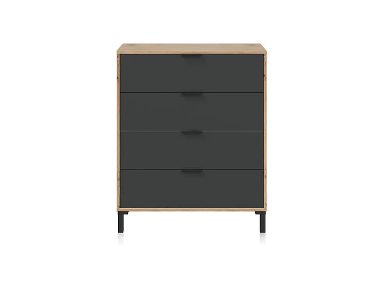 Cómoda Luke Gris Antracita - Roble Nodi