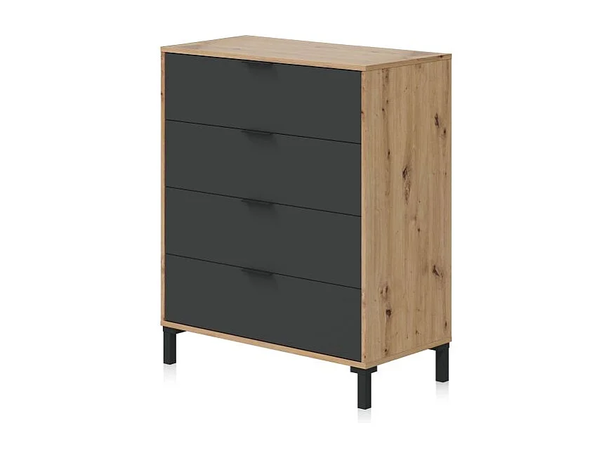 Cómoda Luke Gris Antracita - Roble Nodi