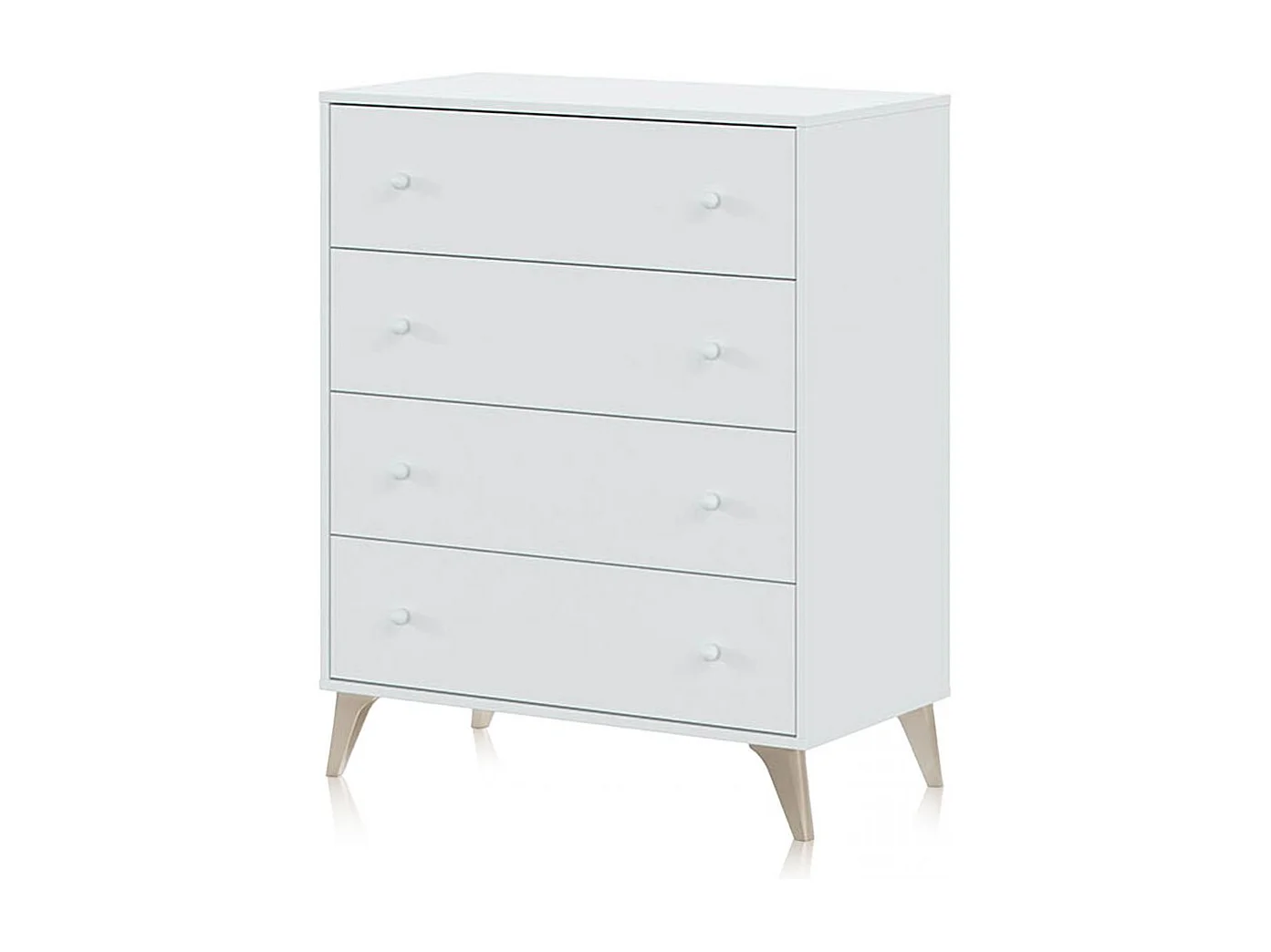 Cómoda de 4 cajones formato vertical en blanco mate 77,5x95 cm Iconic Blanco Artik (Blanco Mate)