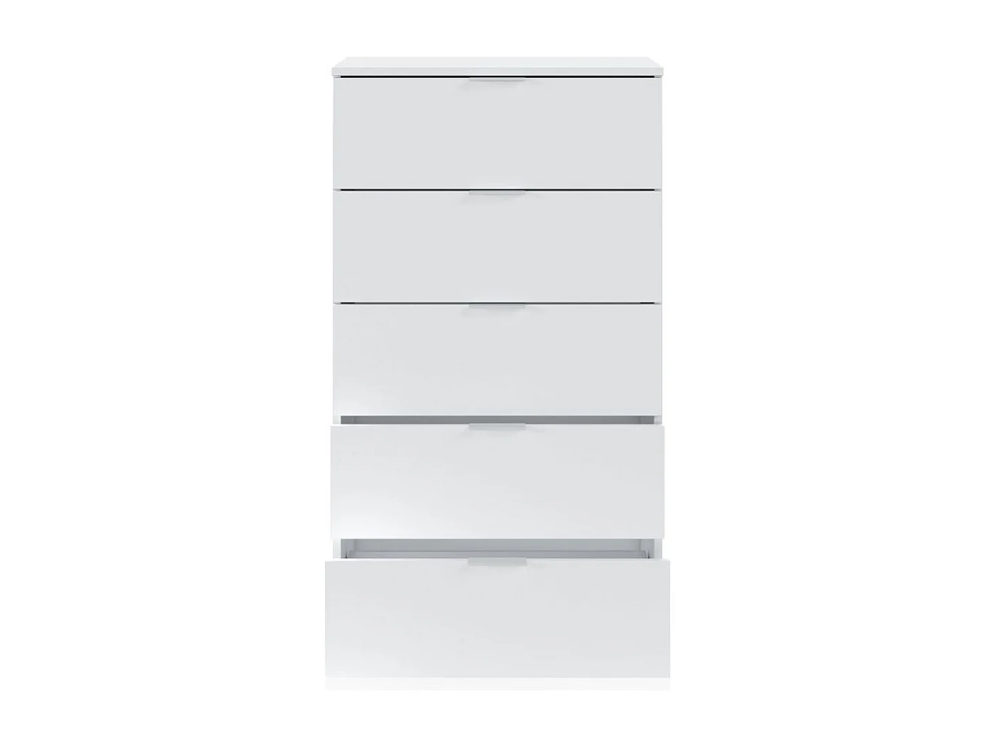 Cómoda de 5 cajones formato vertical en blanco mate 60x110 cm Akari Blanco Artik (Blanco Mate)