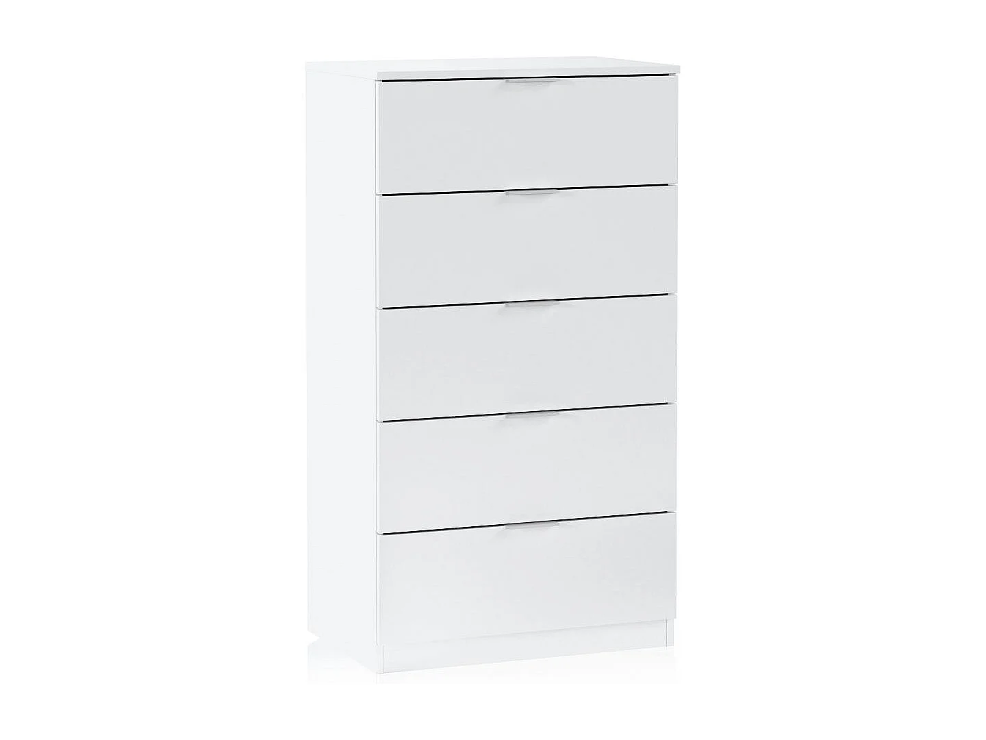 Cómoda de 5 cajones formato vertical en blanco mate 60x110 cm Akari Blanco Artik (Blanco Mate)
