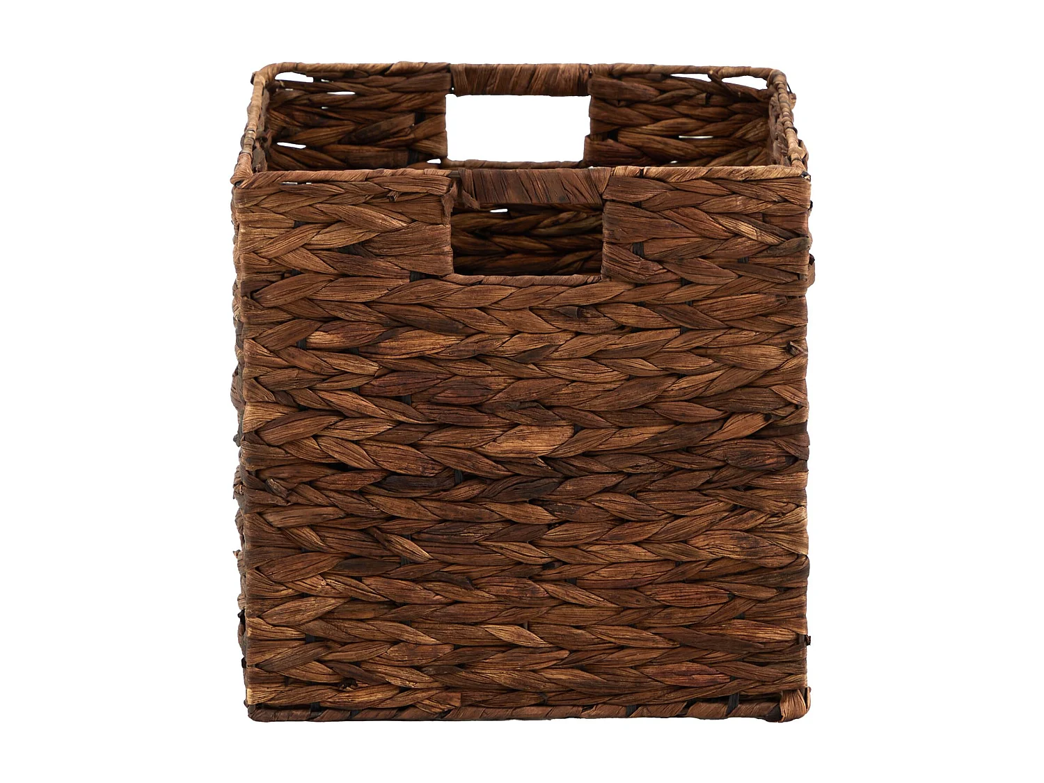 Lot de 2 paniers pliables CAO en jacinthe d'eau, boîte de rangement coloris brun