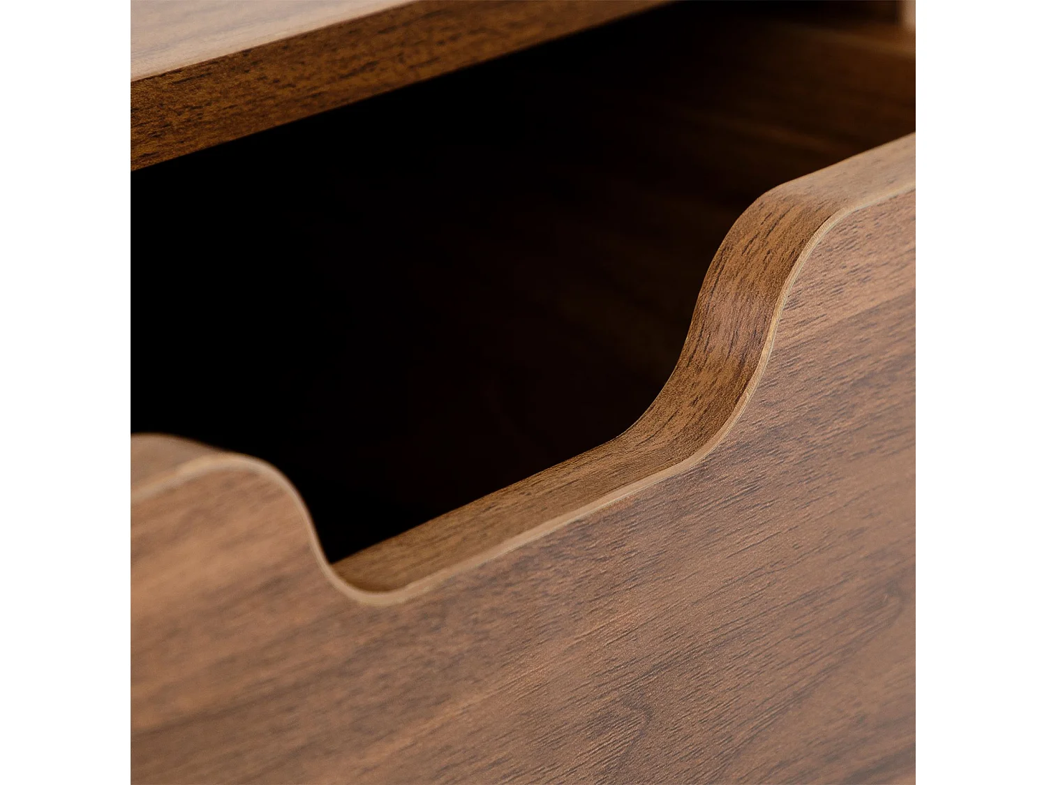 Table de chevet LAYLA H 57 cm avec 1 Tiroir Coloris Noyer Design Moderne, Table de Nuit sur Pieds en Bois