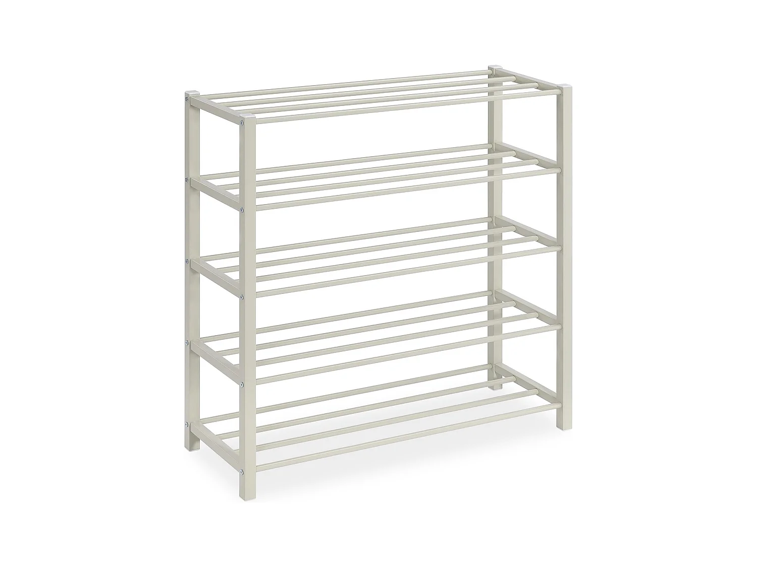 Étagère à chaussures NAVAN rangement porte-chaussures avec 5 niveaux en métal laqué beige pour 20 paires de chaussures