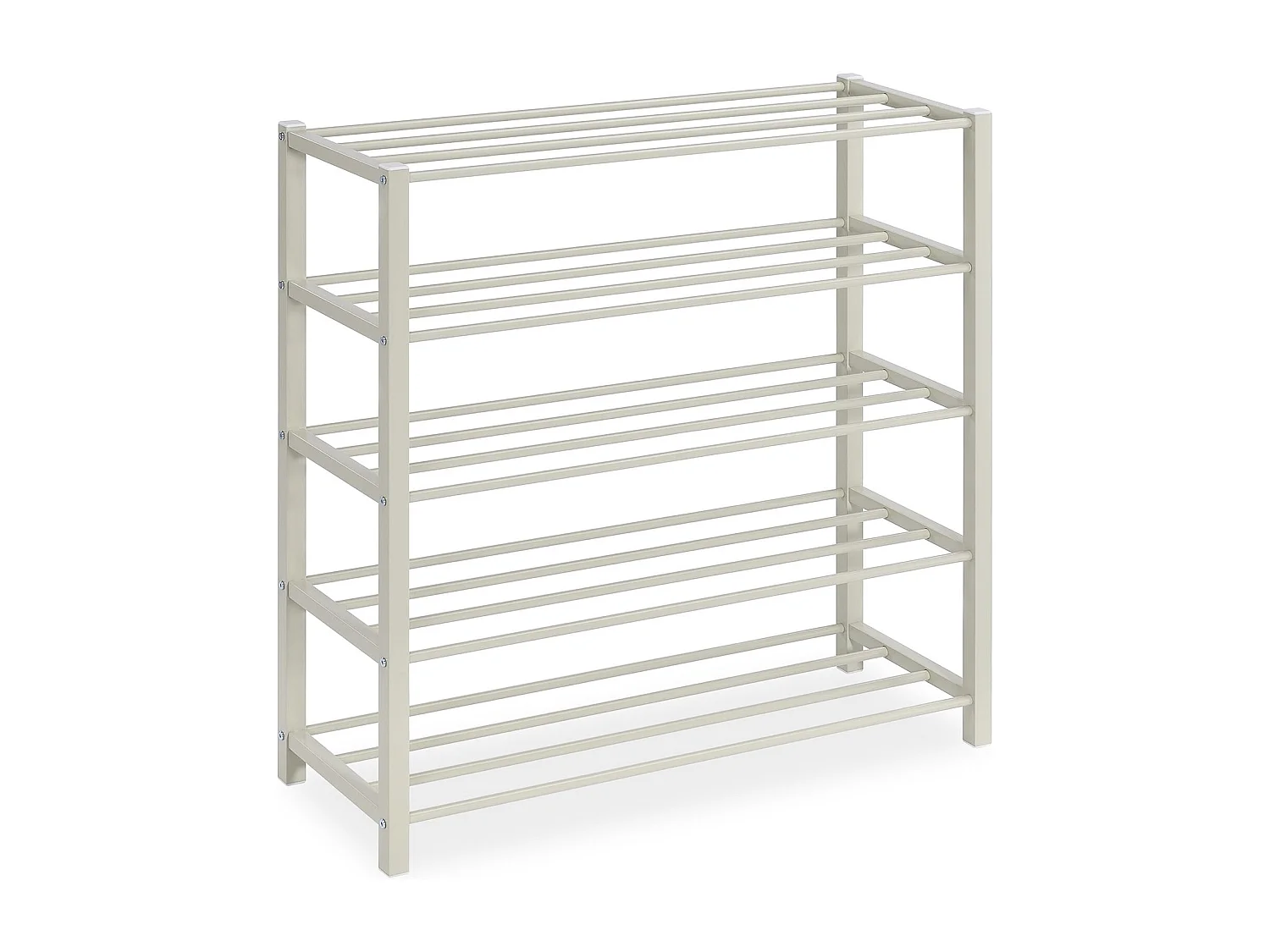 Étagère à chaussures NAVAN rangement porte-chaussures avec 5 niveaux en métal laqué beige pour 20 paires de chaussures