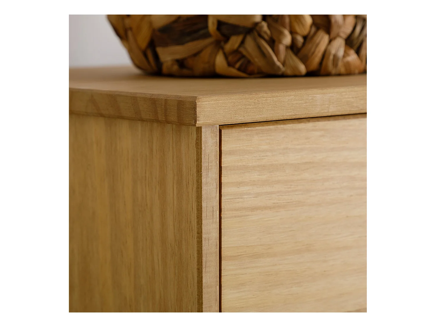 Étagère à chaussures VENETA en bois massif coloris naturel avec 2 portes et 1 tiroir