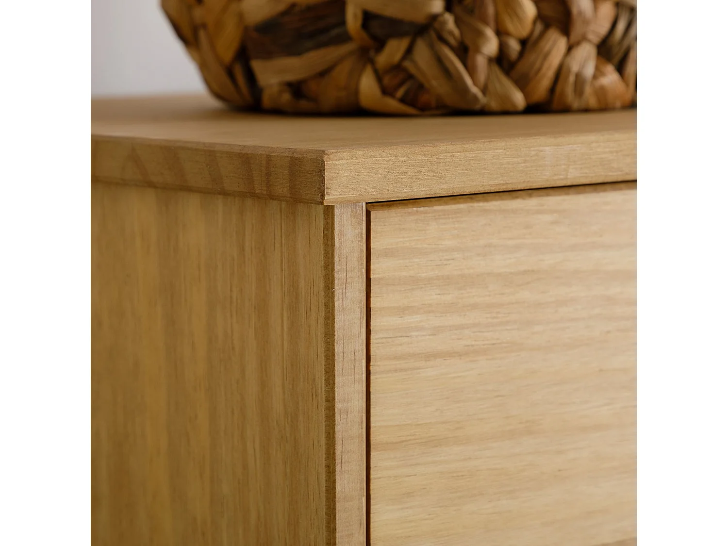 Étagère à chaussures VENETA en bois massif coloris naturel avec 2 portes et 1 tiroir