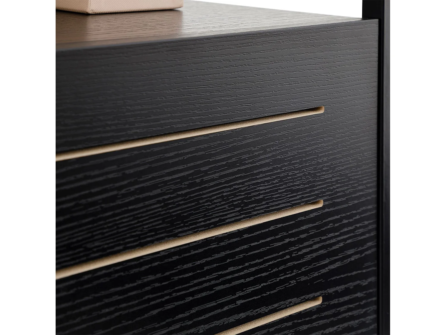 Table de chevet ARUMA H 51 cm avec 1 tiroir, Plateau en Verre au Style Moderne et Industriel Coloris Noir