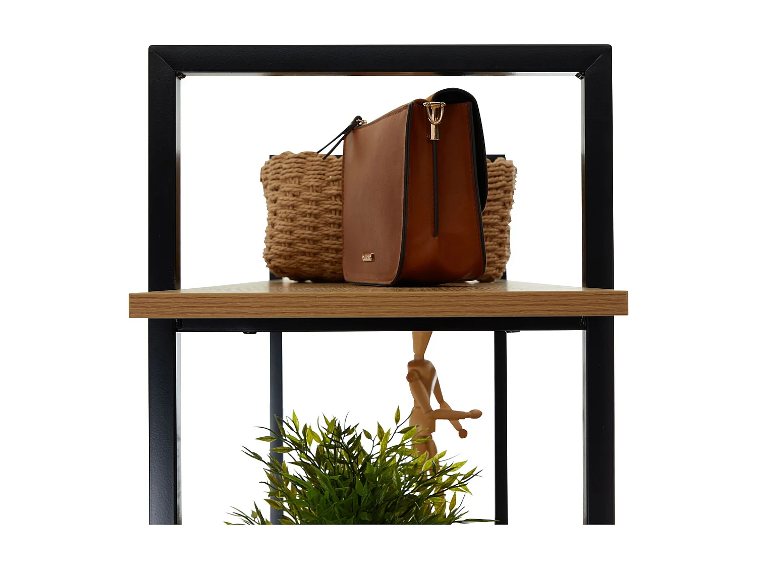 Étagère de rangement MEDA 5 étagères style industriel, en métal et MDF décor chêne sauvage