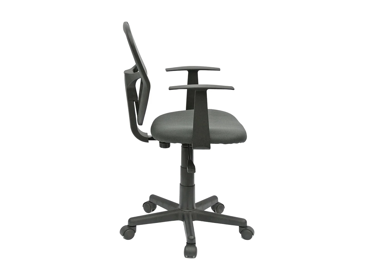 Chaise de bureau pour enfant STUDIO fauteuil pivotant et ergonomique avec accoudoirs, siège à roulettes hauteur réglable, mesh gris