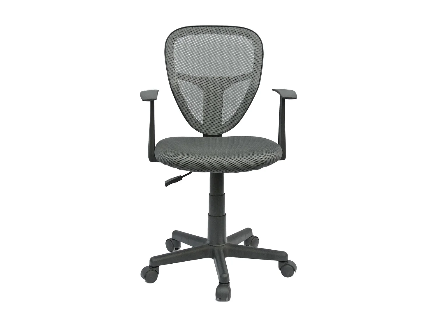 Chaise de bureau pour enfant STUDIO fauteuil pivotant et ergonomique avec accoudoirs, siège à roulettes hauteur réglable, mesh gris