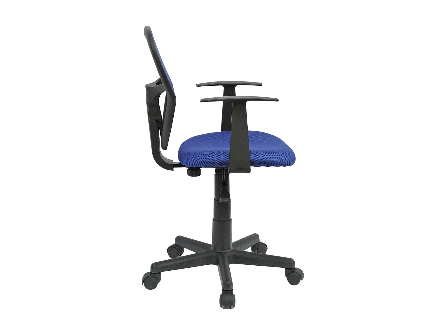 Chaise de bureau pour enfant STUDIO fauteuil pivotant et ergonomique avec accoudoirs, siège à roulettes hauteur réglable, mesh bleu