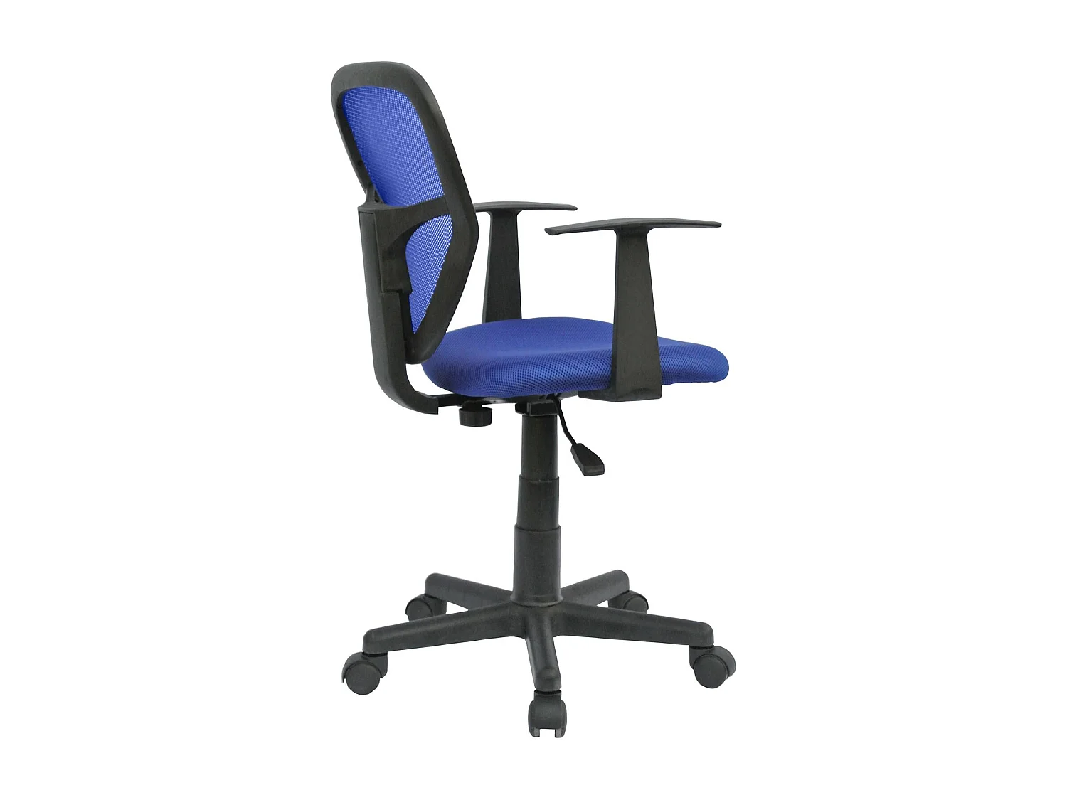 Chaise de bureau pour enfant STUDIO fauteuil pivotant et ergonomique avec accoudoirs, siège à roulettes hauteur réglable, mesh bleu