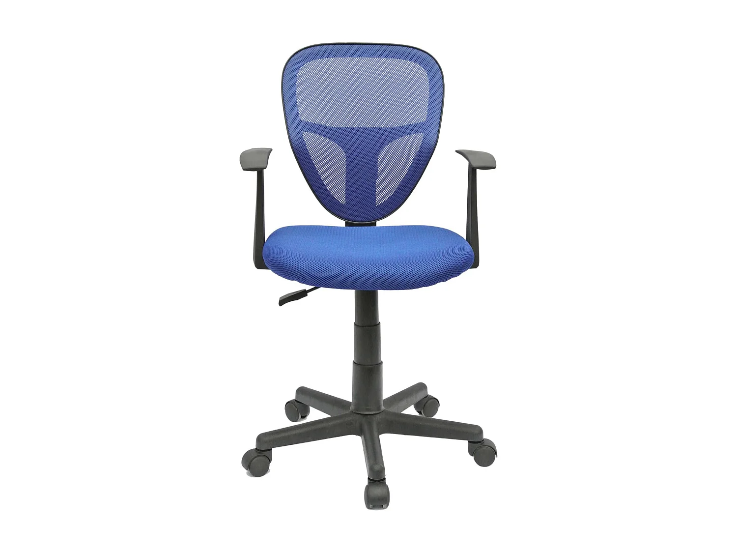 Chaise de bureau pour enfant STUDIO fauteuil pivotant et ergonomique avec accoudoirs, siège à roulettes hauteur réglable, mesh bleu