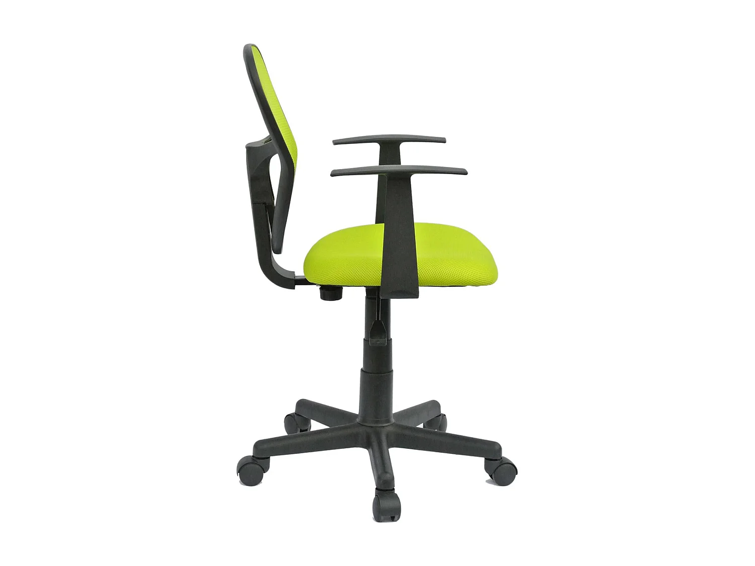 Chaise de bureau pour enfant STUDIO fauteuil pivotant et ergonomique avec accoudoirs, siège à roulettes hauteur réglable, mesh vert