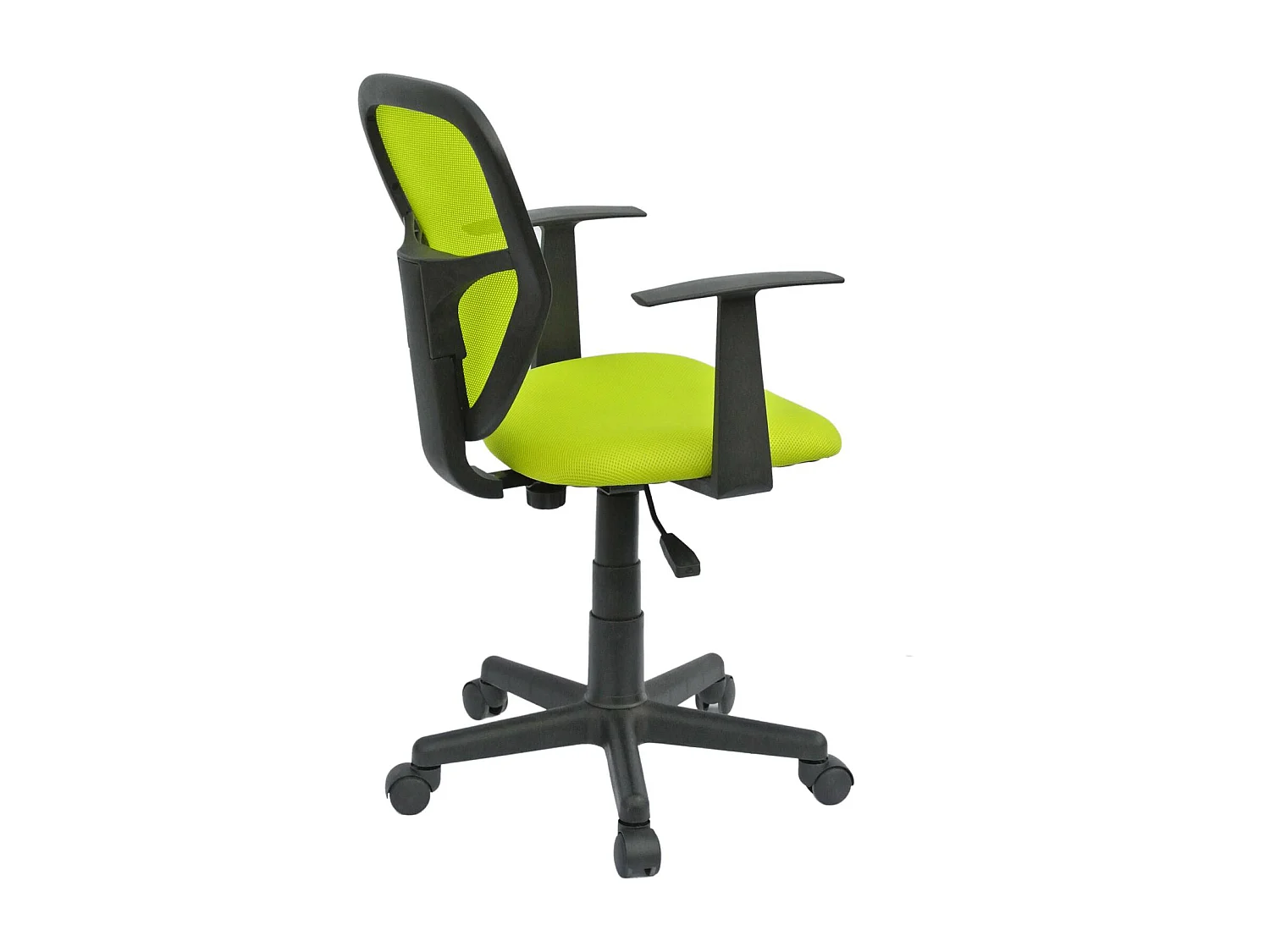 Chaise de bureau pour enfant STUDIO fauteuil pivotant et ergonomique avec accoudoirs, siège à roulettes hauteur réglable, mesh vert