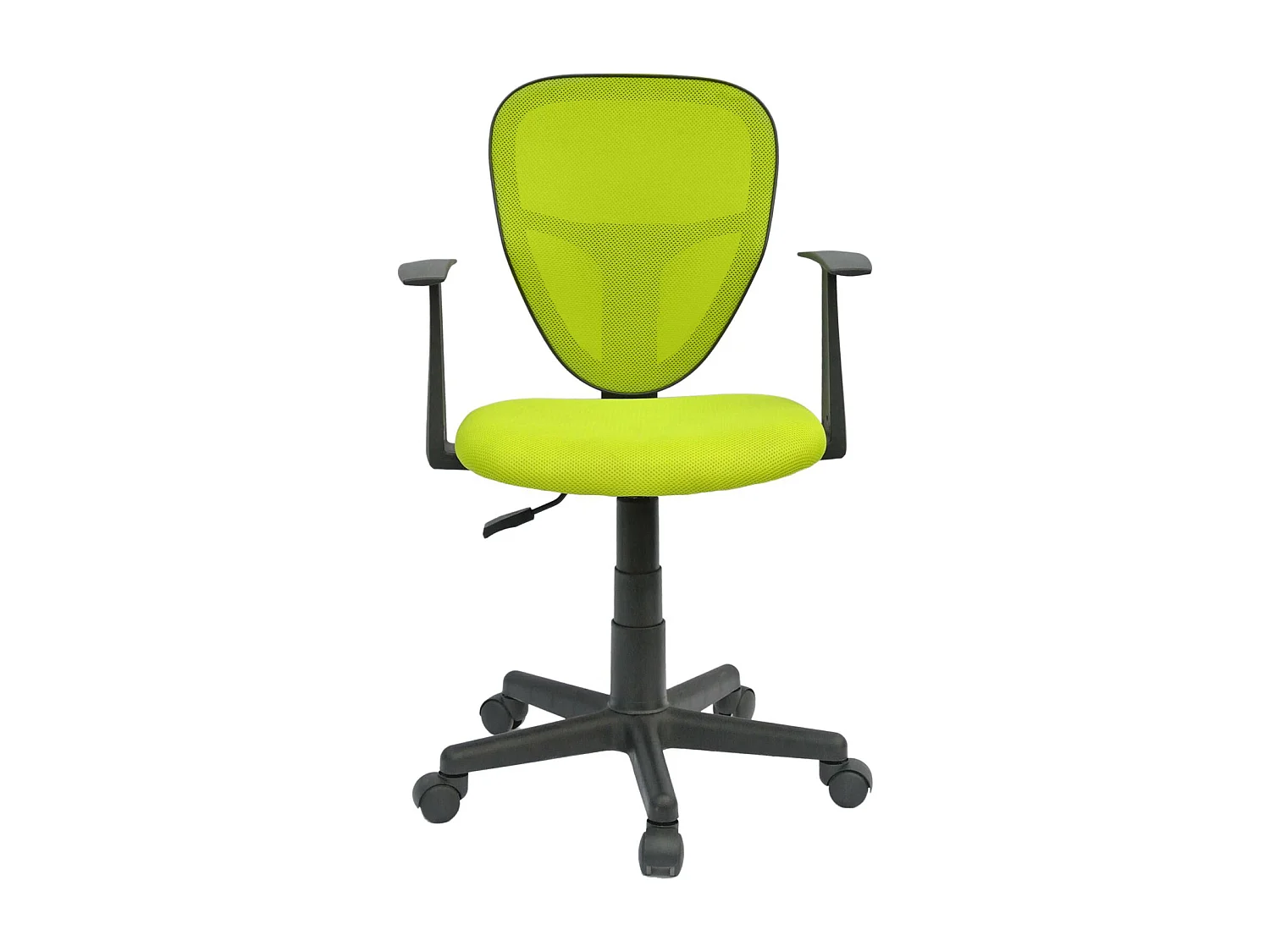 Chaise de bureau pour enfant STUDIO fauteuil pivotant et ergonomique avec accoudoirs, siège à roulettes hauteur réglable, mesh vert
