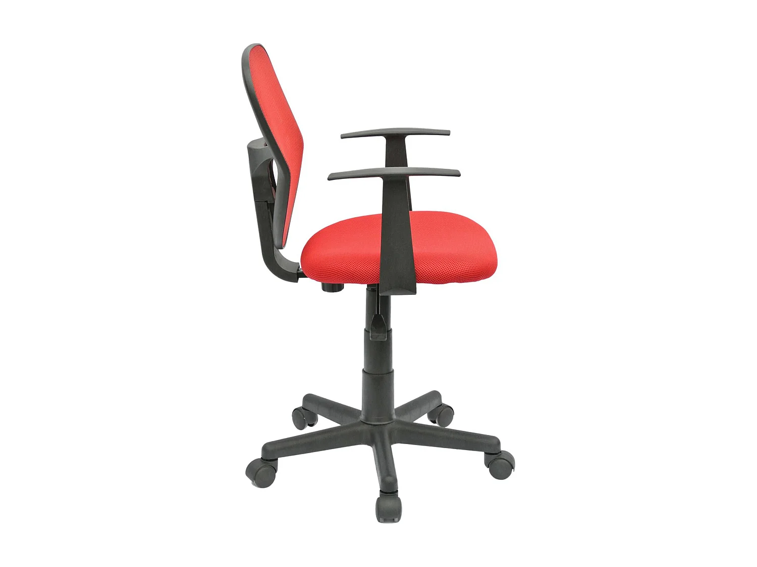 Chaise de bureau pour enfant STUDIO fauteuil pivotant et ergonomique avec accoudoirs, siège à roulettes hauteur réglable, mesh rouge