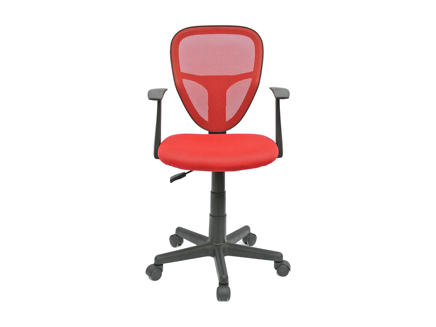 Chaise de bureau pour enfant STUDIO fauteuil pivotant et ergonomique avec accoudoirs, siège à roulettes hauteur réglable, mesh rouge