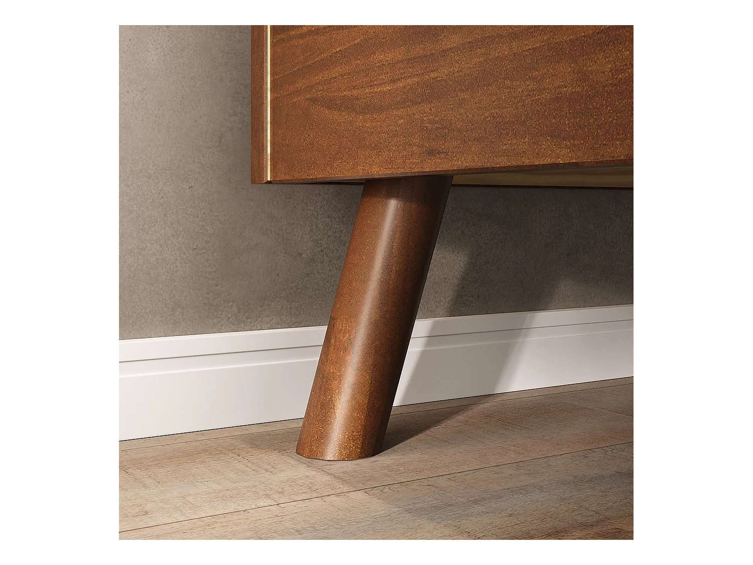 Lit futon KARRI simple pour adulte, 100 x 200 cm, 1 place, en bois massif coloris châtaignier