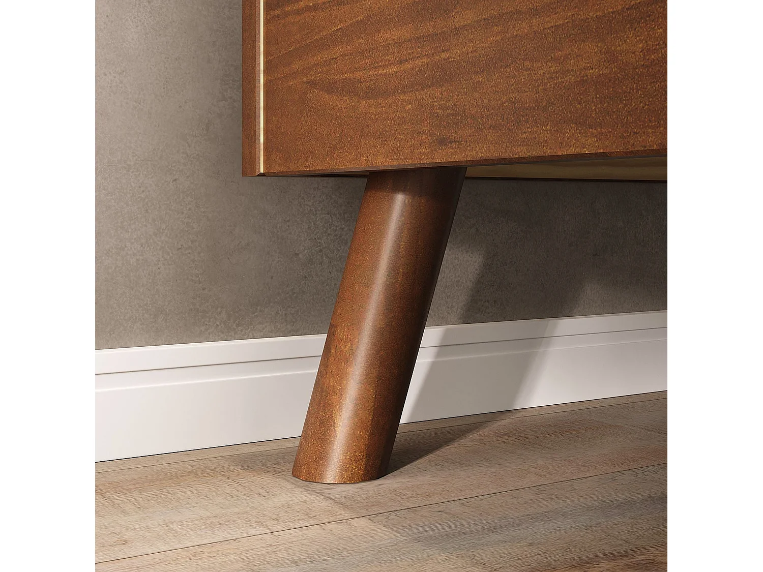 Lit futon KARRI simple, 90 x 200 cm, 1 place, en bois massif coloris châtaignier, robuste idéal pour futon ou matelas