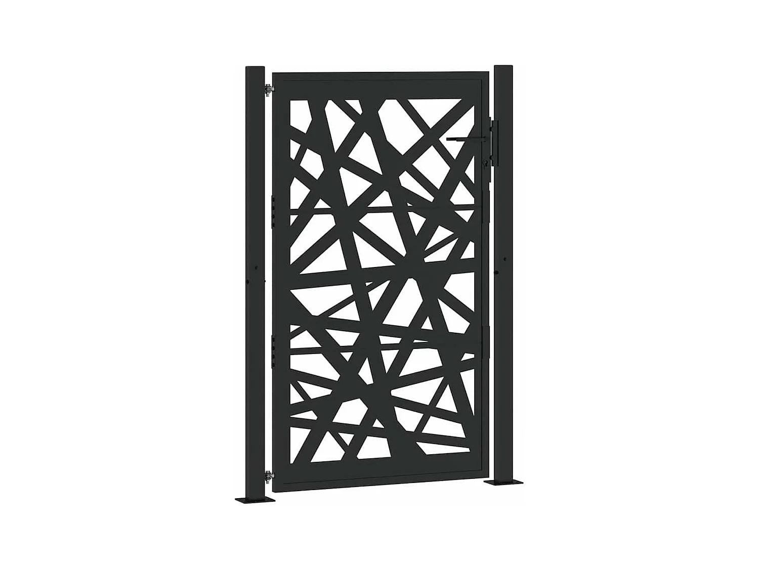 Puerta de jardín negra 105x155 cm acero diseño ligero