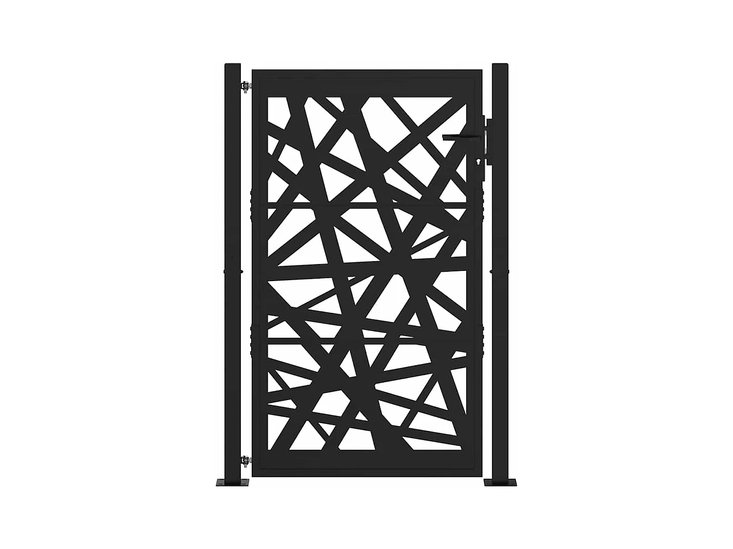 Puerta de jardín negra 105x155 cm acero diseño ligero