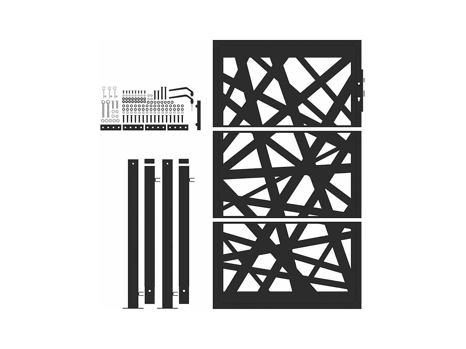 Puerta de jardín negra 105x155 cm acero diseño ligero
