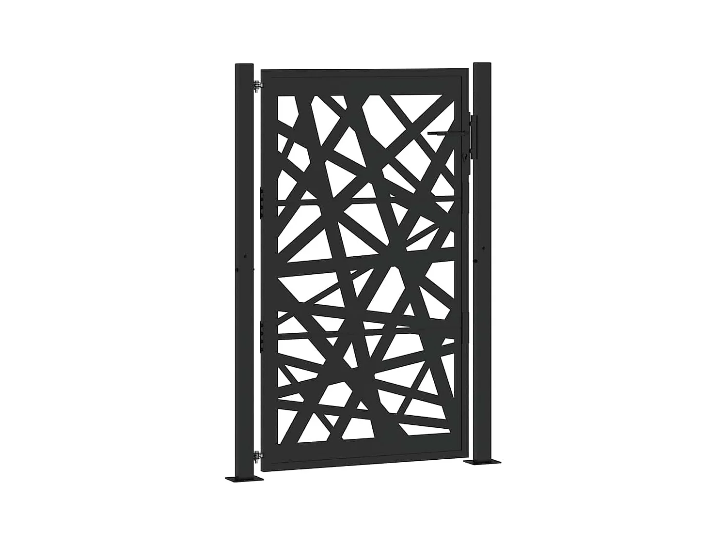 Puerta de jardín negra 105x155 cm acero diseño ligero