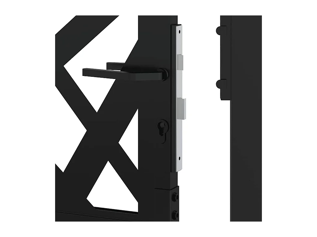 Puerta de jardín negra 105x155 cm acero diseño ligero