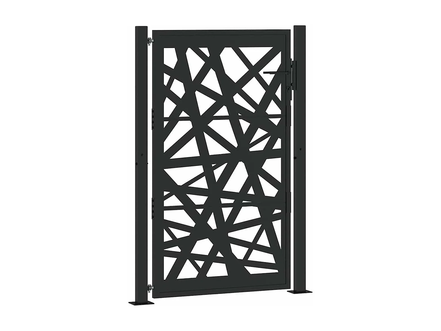 Puerta de jardín negra 105x155 cm acero diseño ligero
