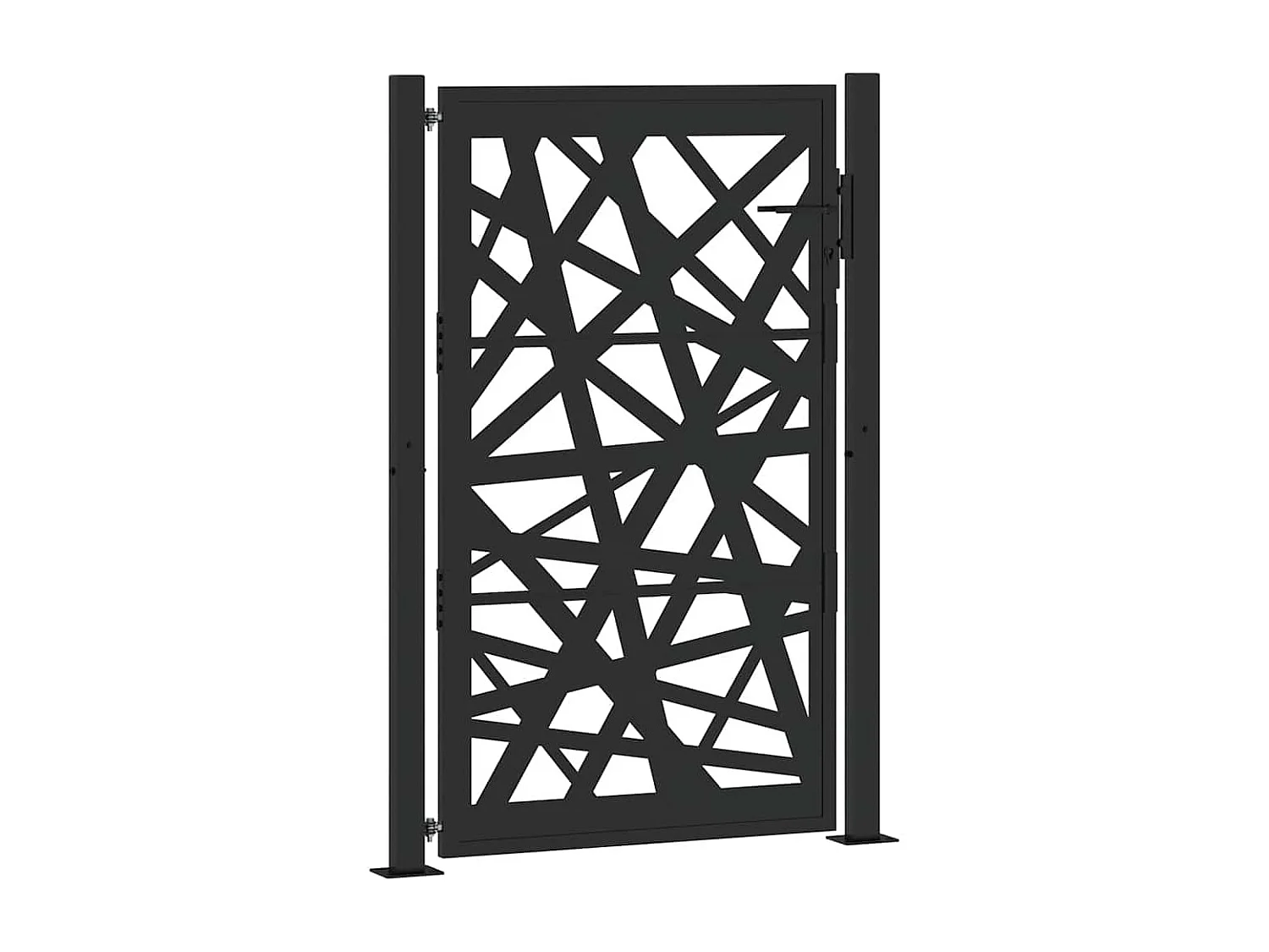 Puerta de jardín negra 105x155 cm acero diseño ligero