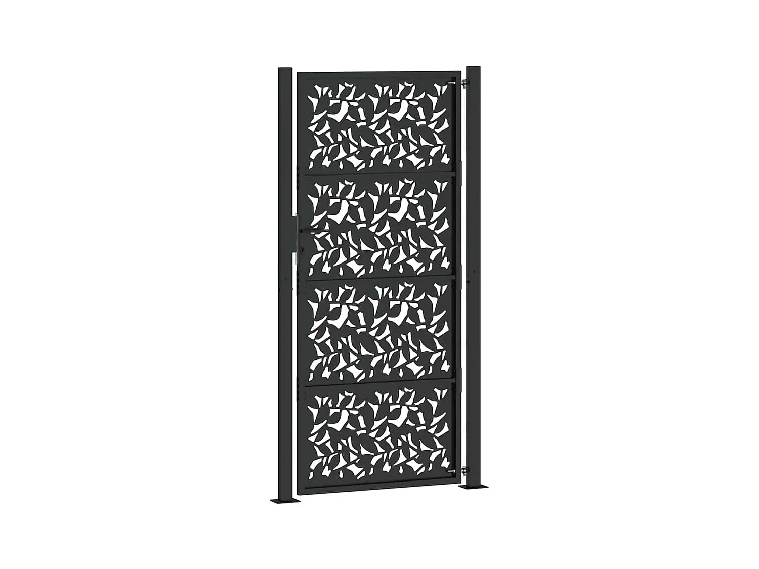 Puerta de jardín negra 105x205 cm diseño de hoja de acero