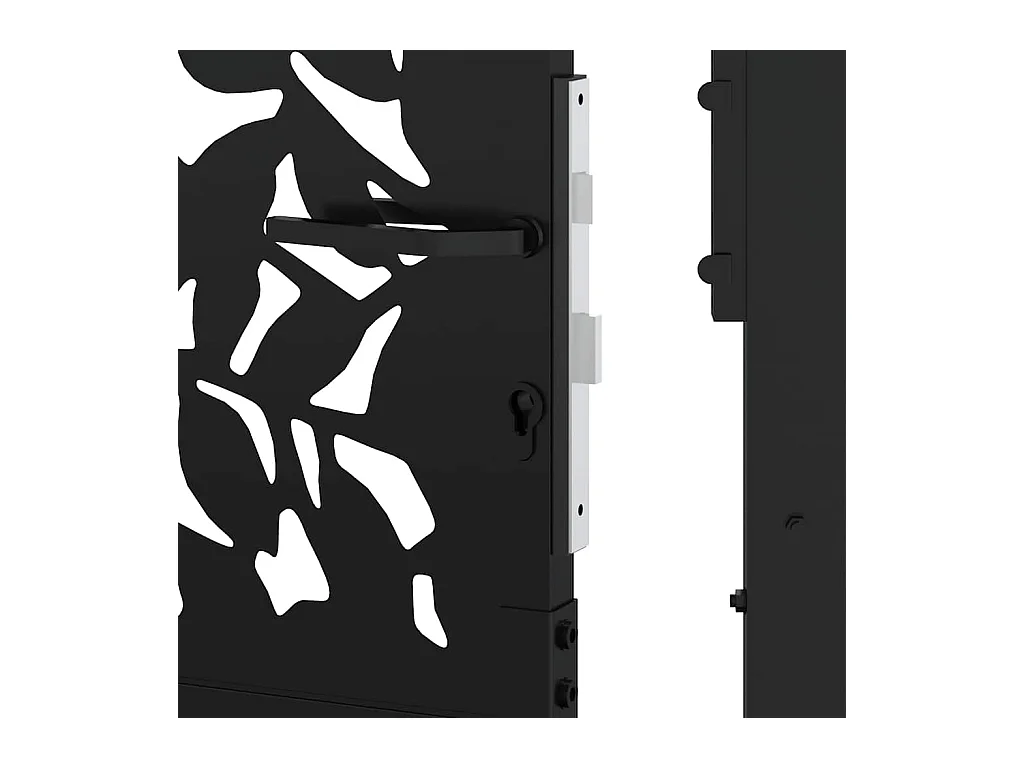 Puerta de jardín negra 105x205 cm diseño de hoja de acero