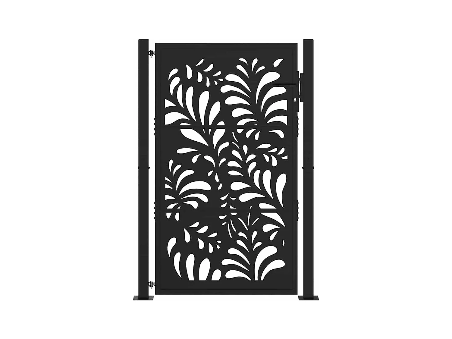 Zwarte tuinpoort 105x155 cm staal golfdesign