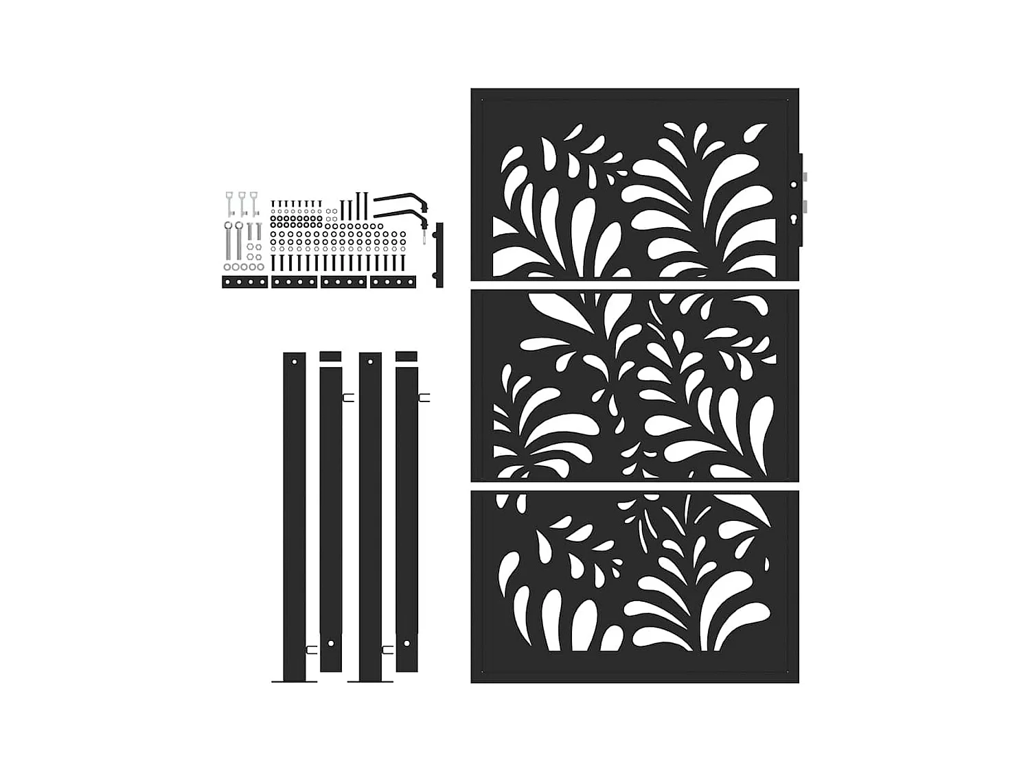 Zwarte tuinpoort 105x155 cm staal golfdesign