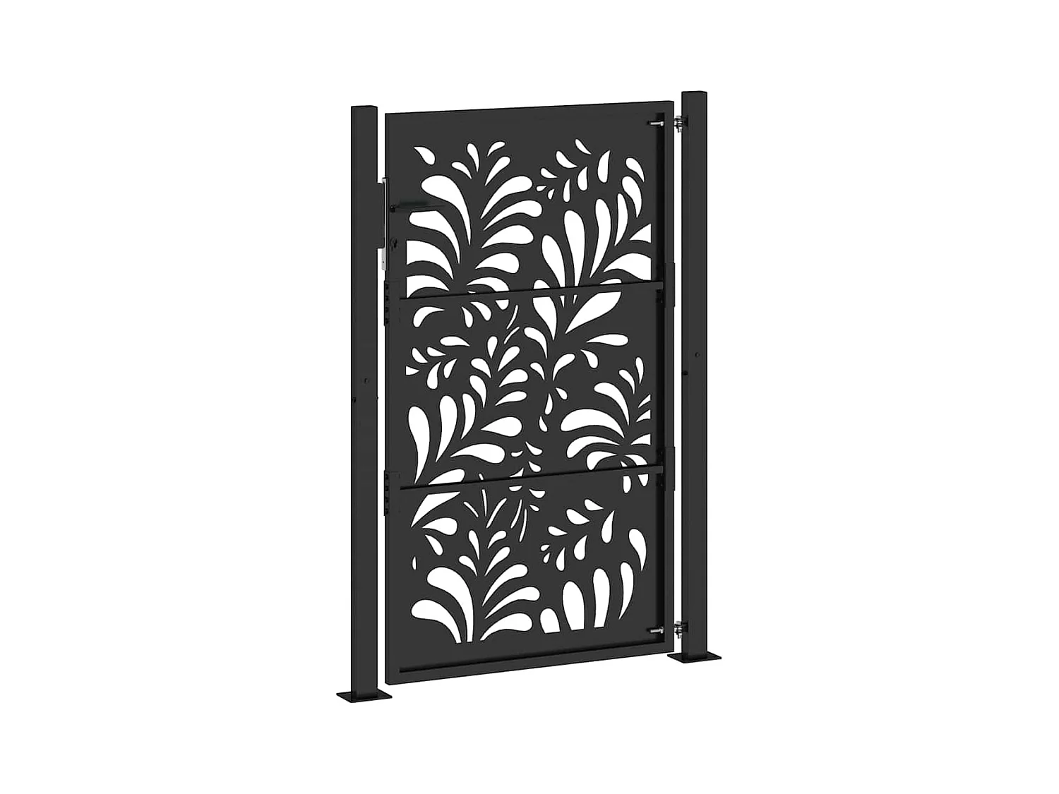 Zwarte tuinpoort 105x155 cm staal golfdesign