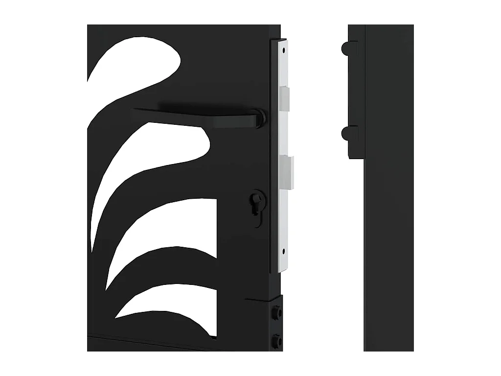 Zwarte tuinpoort 105x155 cm staal golfdesign