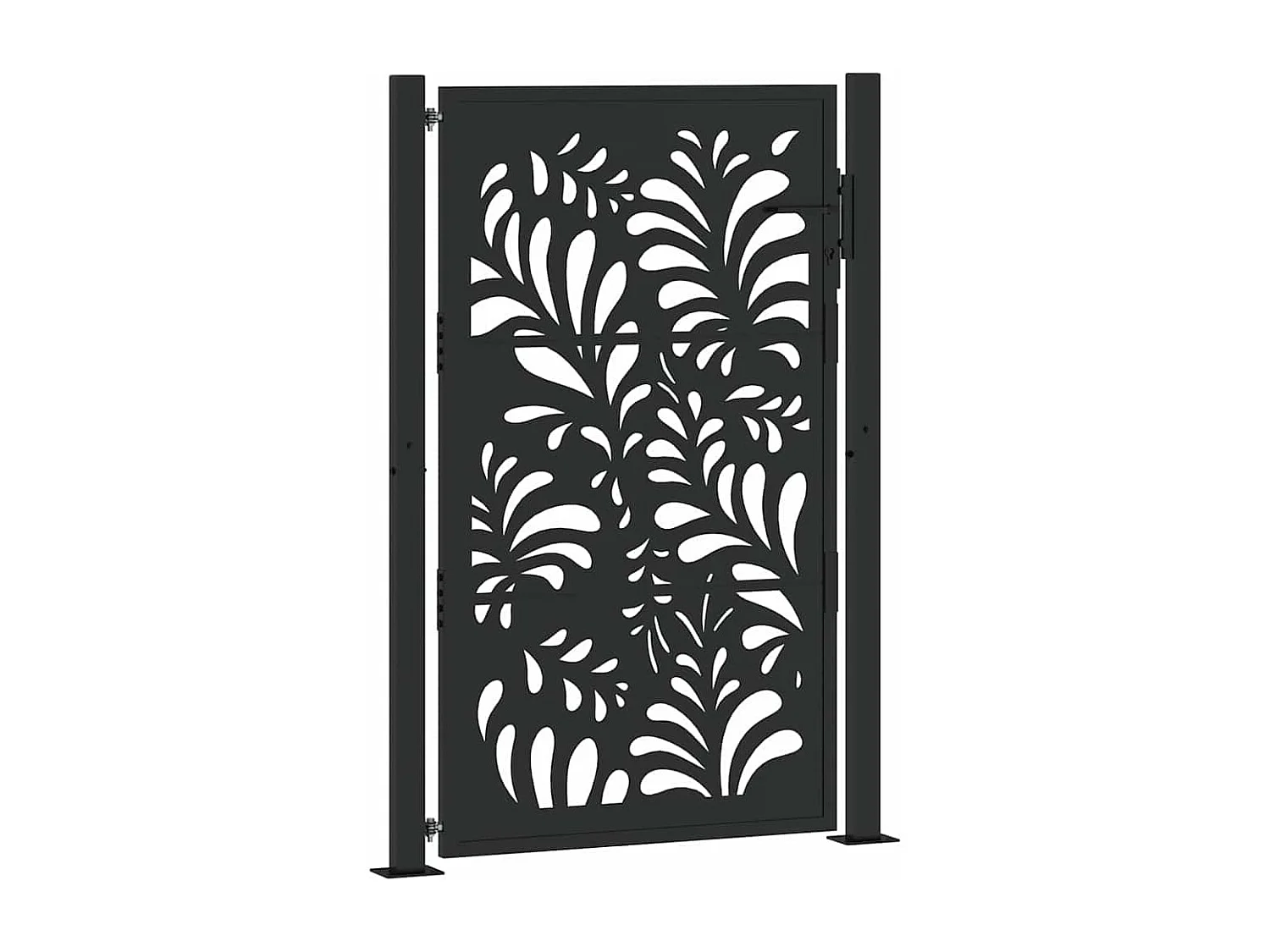 Portail de jardin noir 105x155 cm acier conception de vagues