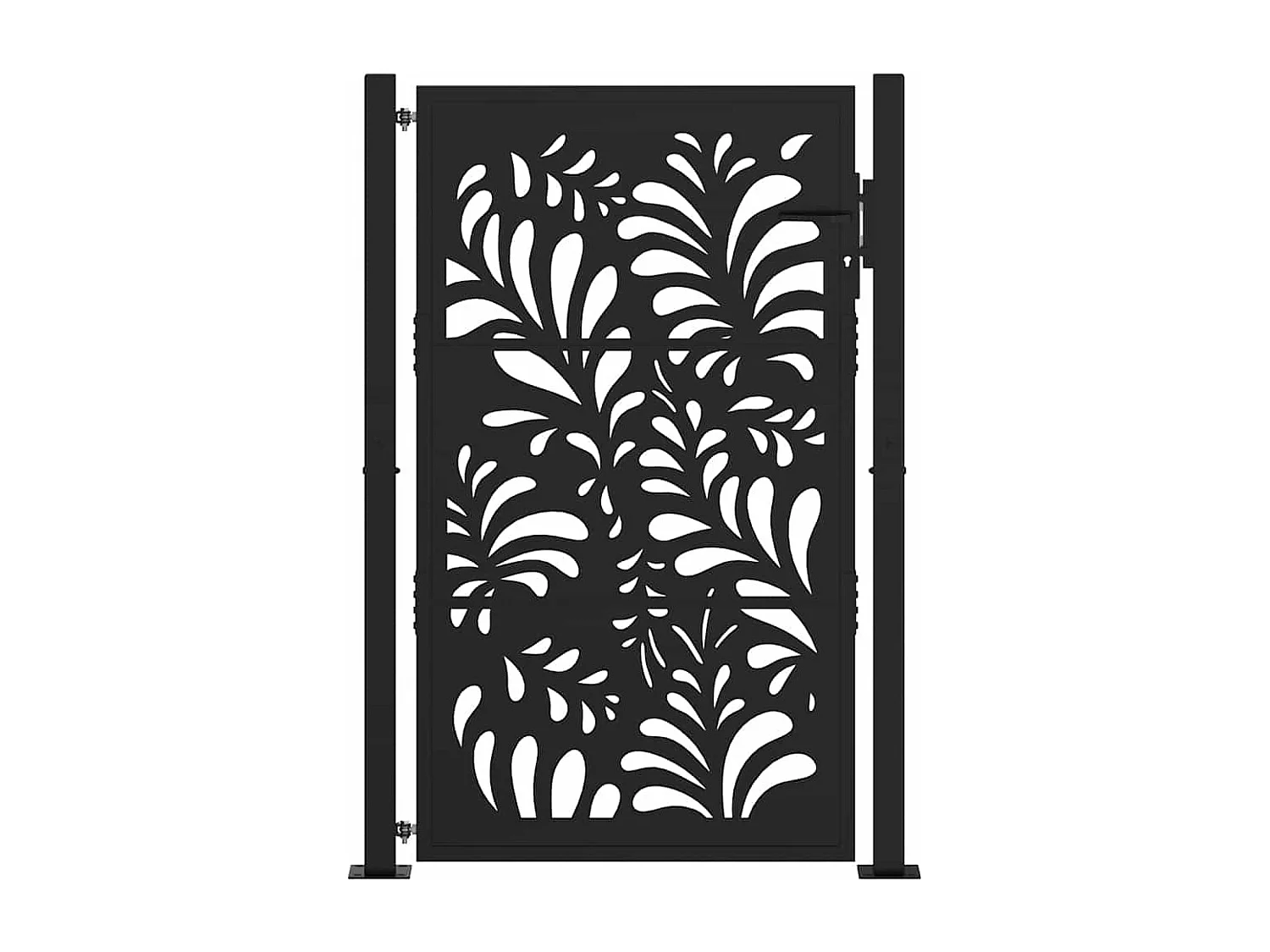 Portail de jardin noir 105x155 cm acier conception de vagues