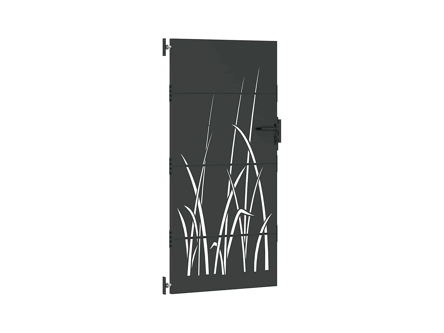 Porte de Jardin Noir 105 x 175 cm Acier peint par poudre