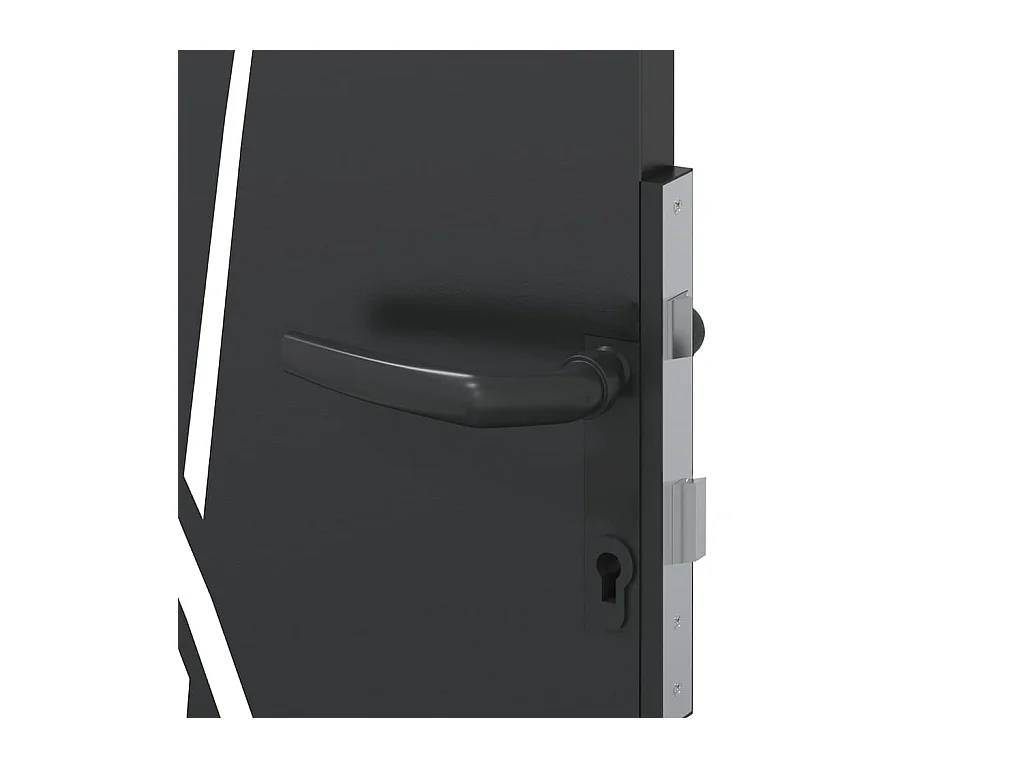 Porte de Jardin Noir 105 x 175 cm Acier peint par poudre