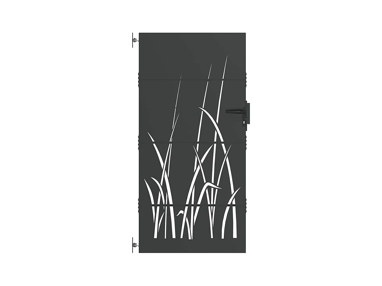 Porte de Jardin Noir 105 x 175 cm Acier peint par poudre