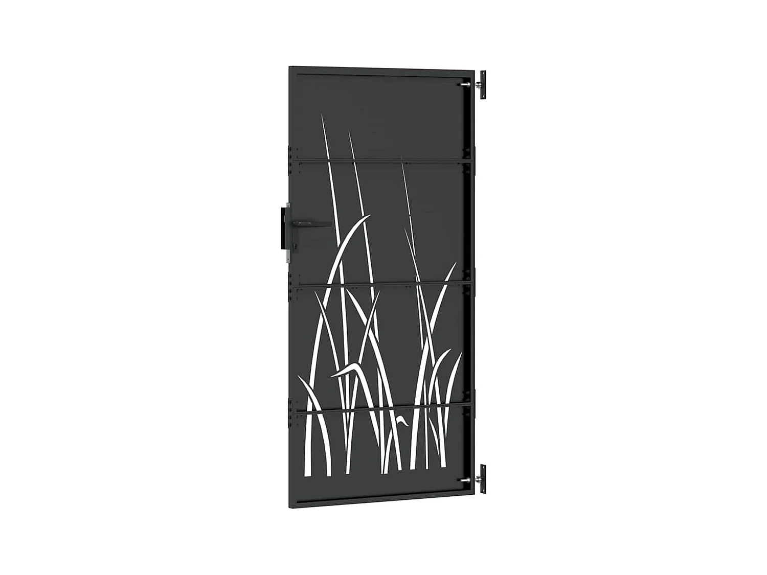 Porte de Jardin Noir 105 x 175 cm Acier peint par poudre