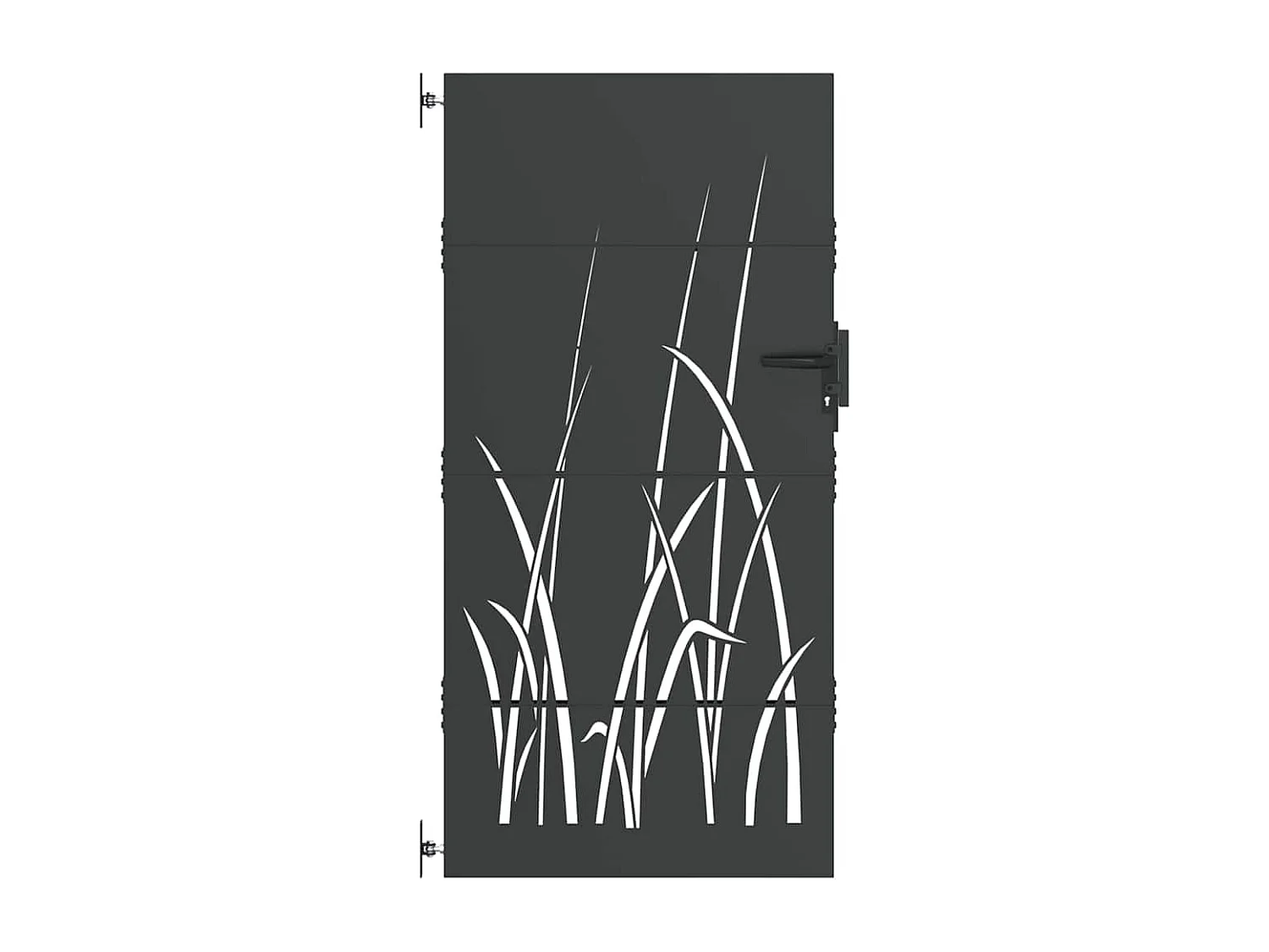 Porte de Jardin Noir 105 x 175 cm Acier peint par poudre