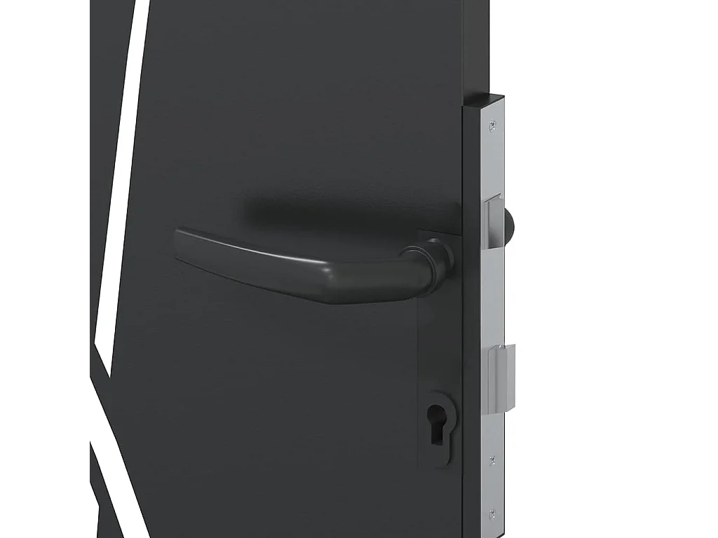 Porte de Jardin Noir 105 x 175 cm Acier peint par poudre